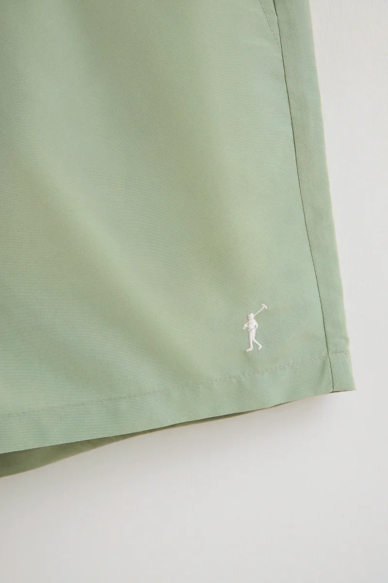 Bañador corto verde pálido con logo Rigby Go - Image 8