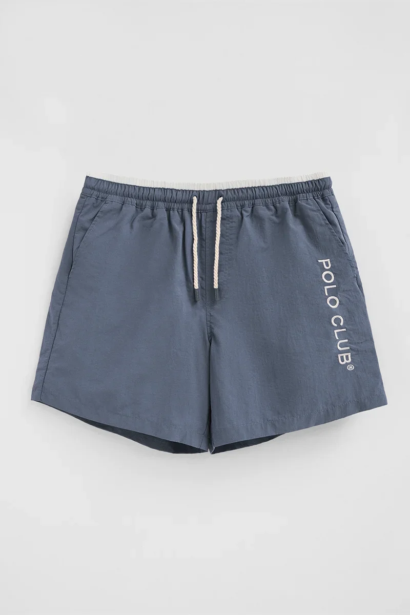 Bañador corto azul denim con efecto lavado y logo bordado Polo Club - Image 10
