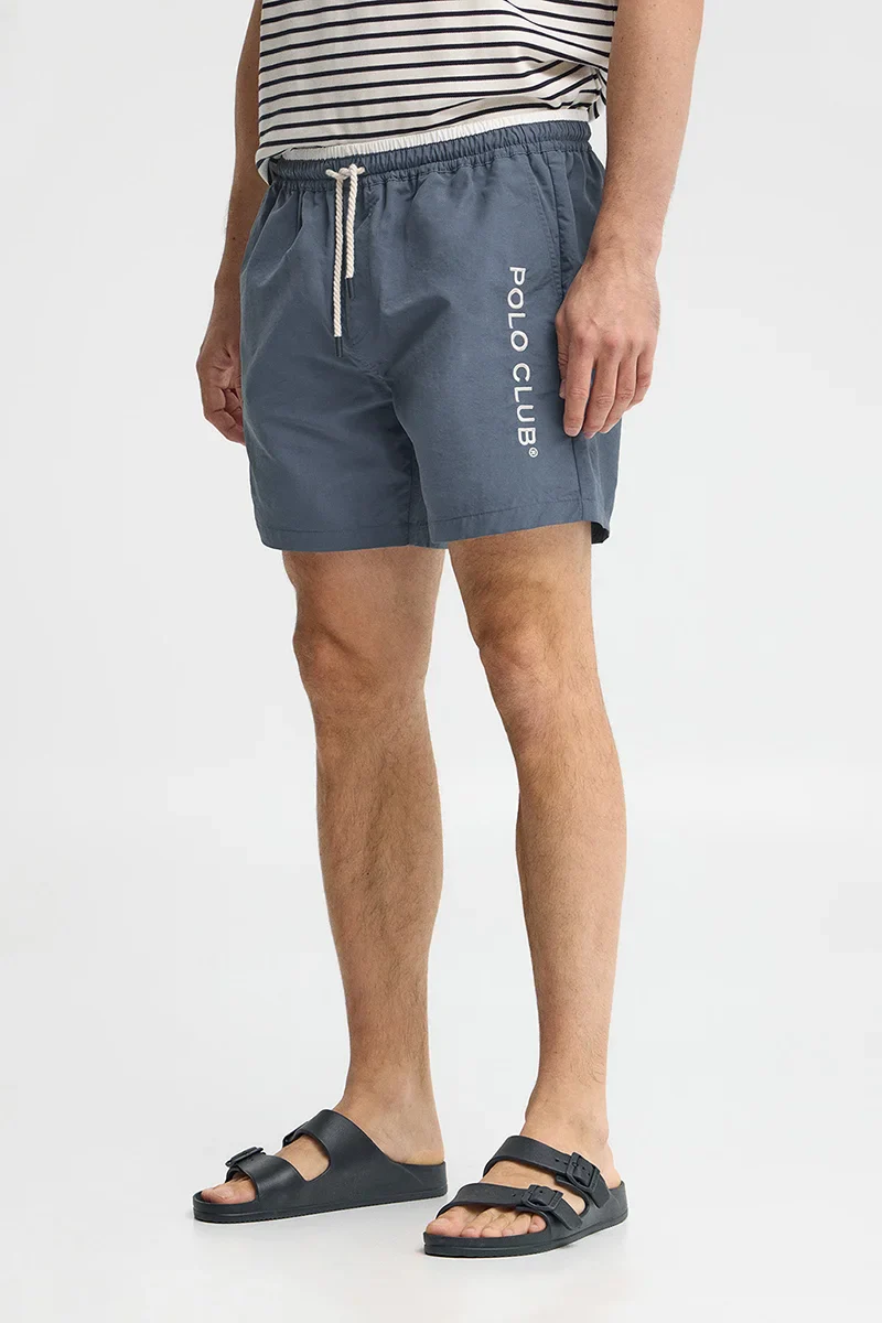 Bañador corto azul denim con efecto lavado y logo bordado Polo Club - Image 4