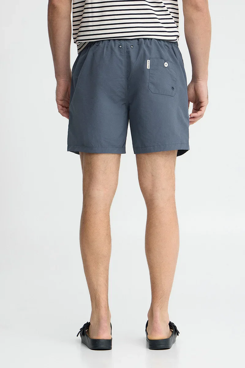 Bañador corto azul denim con efecto lavado y logo bordado Polo Club - Image 5