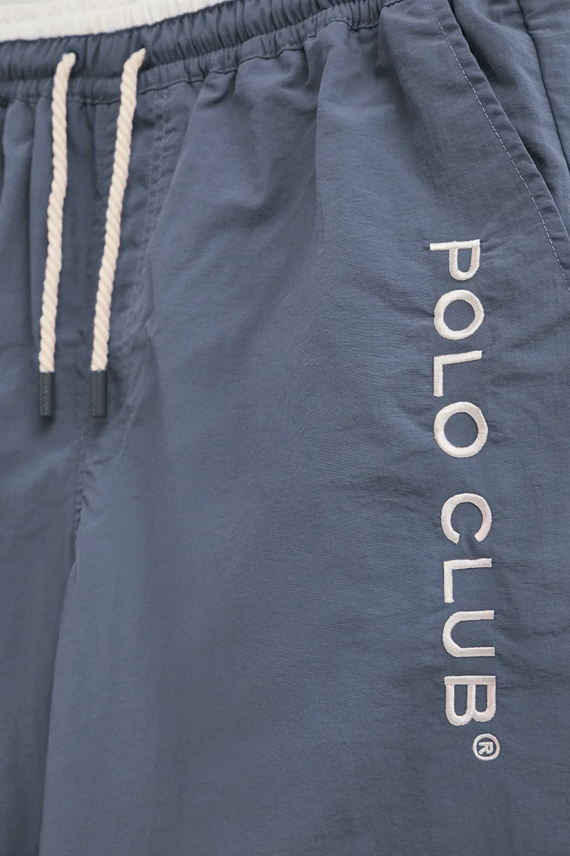 Bañador corto azul denim con efecto lavado y logo bordado Polo Club - Image 8