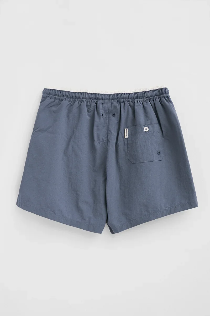 Bañador corto azul denim con efecto lavado y logo bordado Polo Club - Image 9