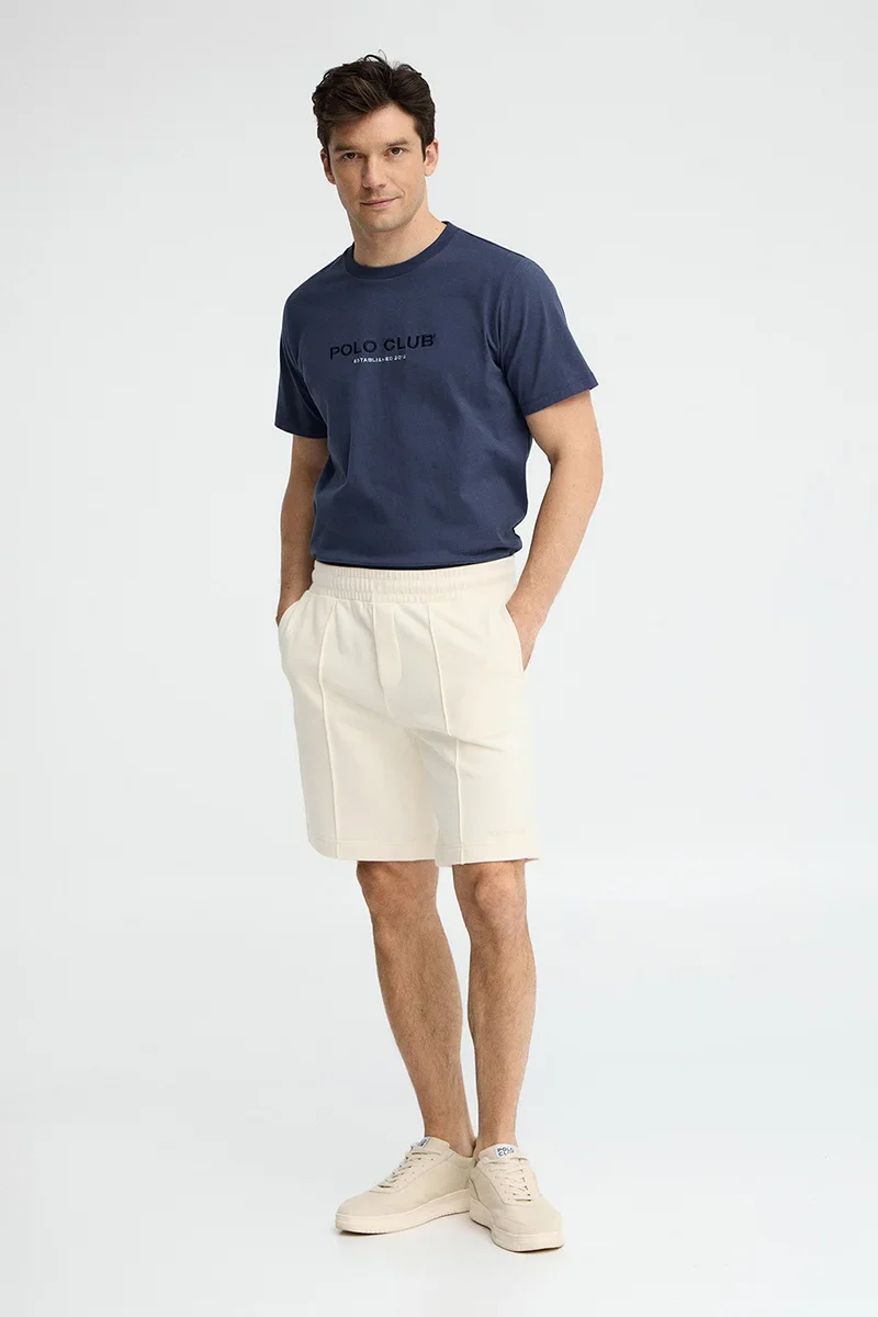 Bermuda jogger color crudo con logo Polo Club