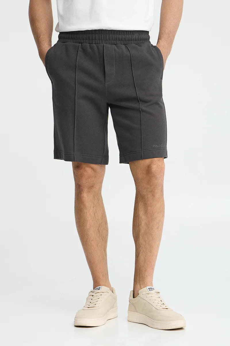 Bermuda jogger gris oscuro con logo Polo Club - Image 2