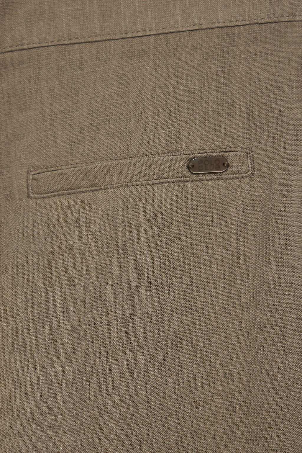 Pantalón corto Soller color taupe de lino y algodón con detalle Polo Club - Image 4