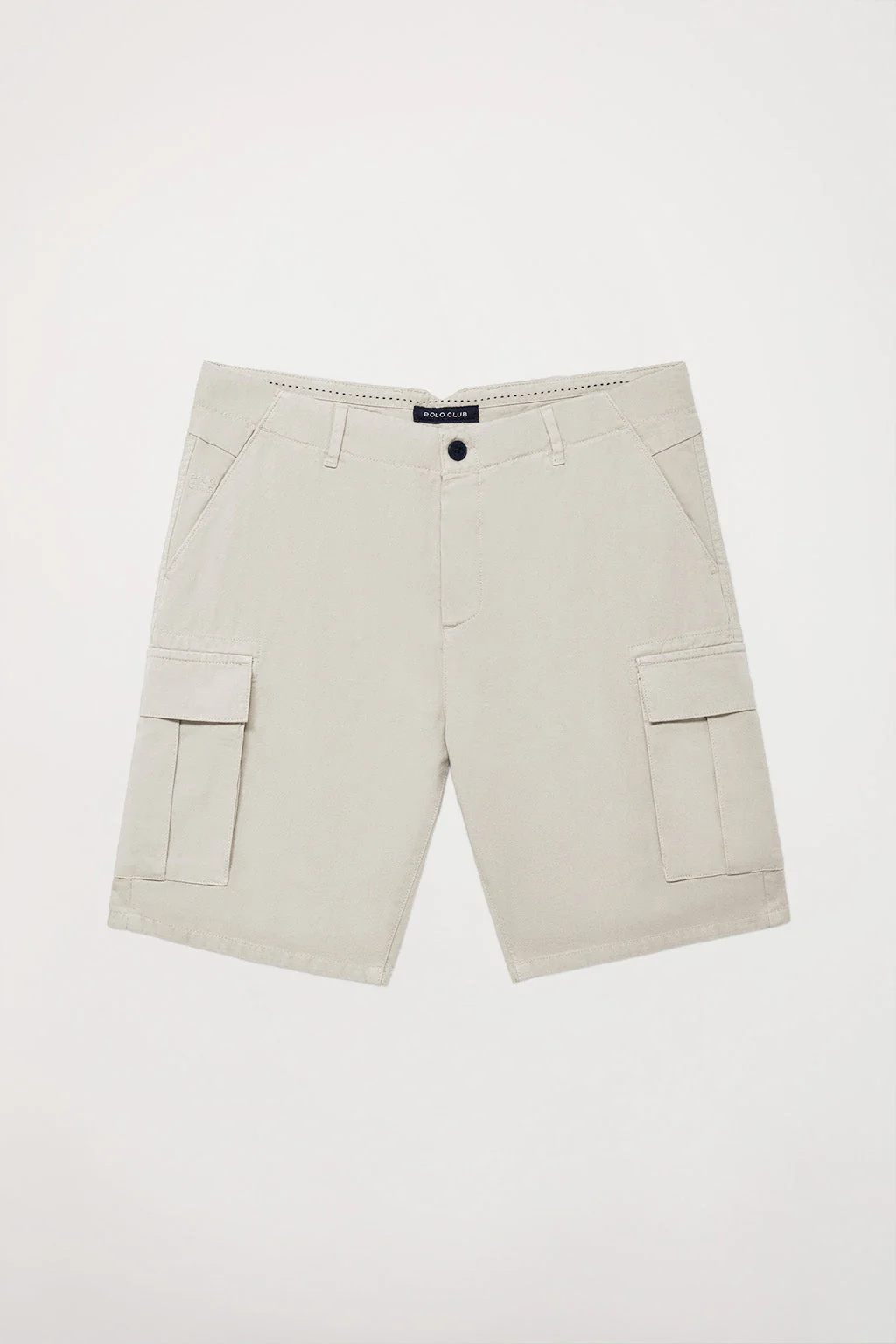 Bermuda cargo gris claro con logo bordado - Image 4