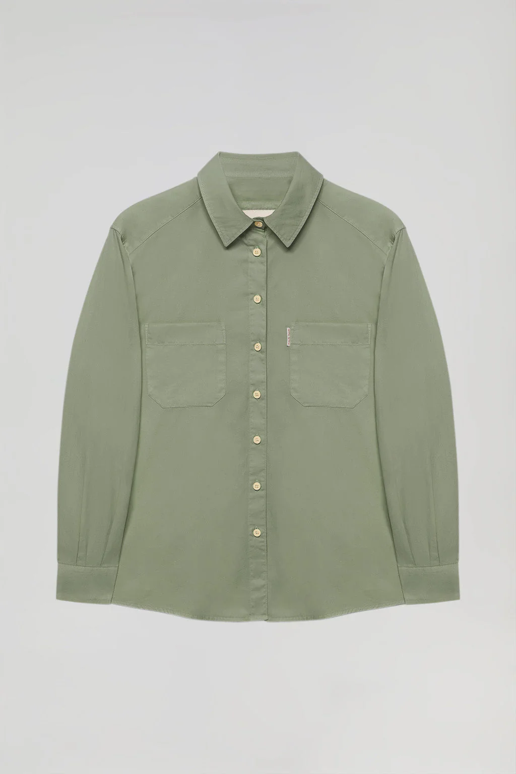 Camisa loose fit color verde con bolsillos y detalle Polo Club - Image 5