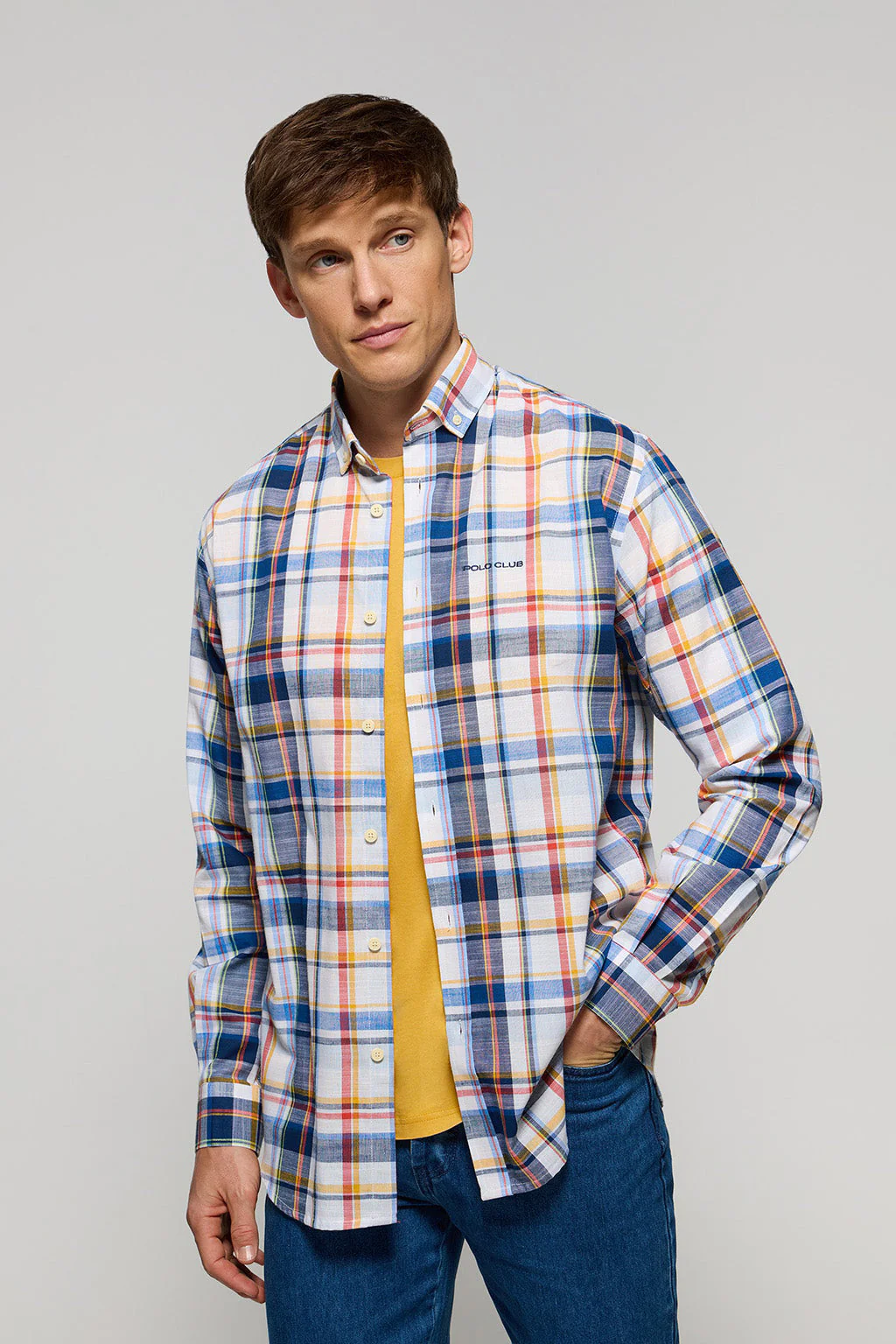 Camisa de cuadros en tonos multicolor con logo Polo Club - Image 2