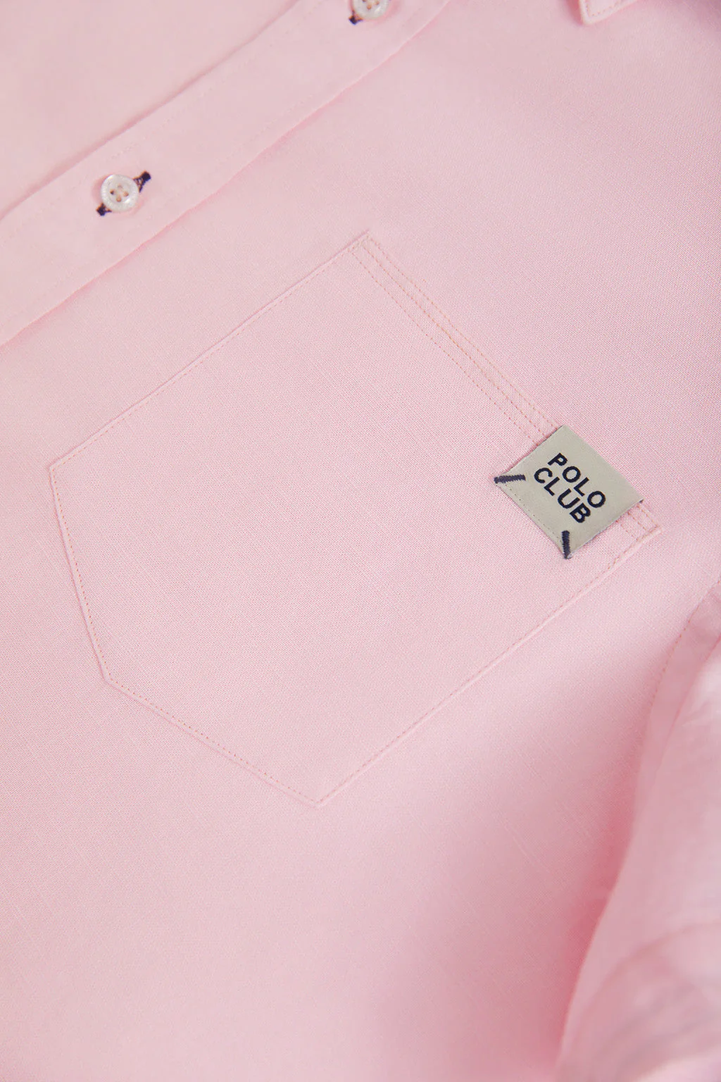 Camisa rosa de lino con bolsillo en el pecho - Image 9