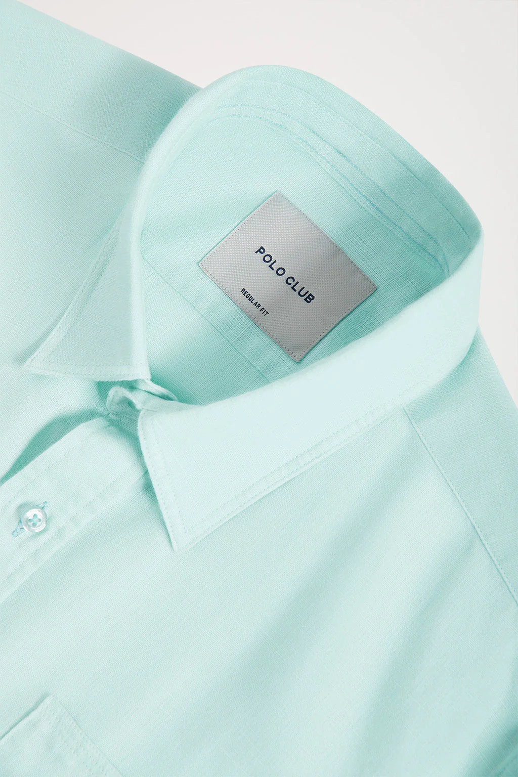 Camisa verde de lino con bolsillo en el pecho - Image 8