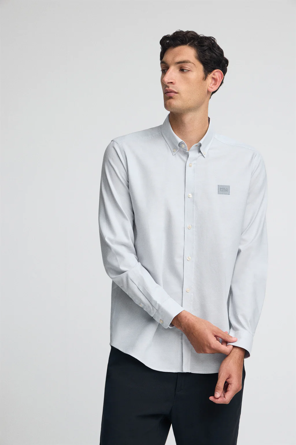 Camisa azul claro de corte regular y cuello abotonado con logo Polo Club - Image 2