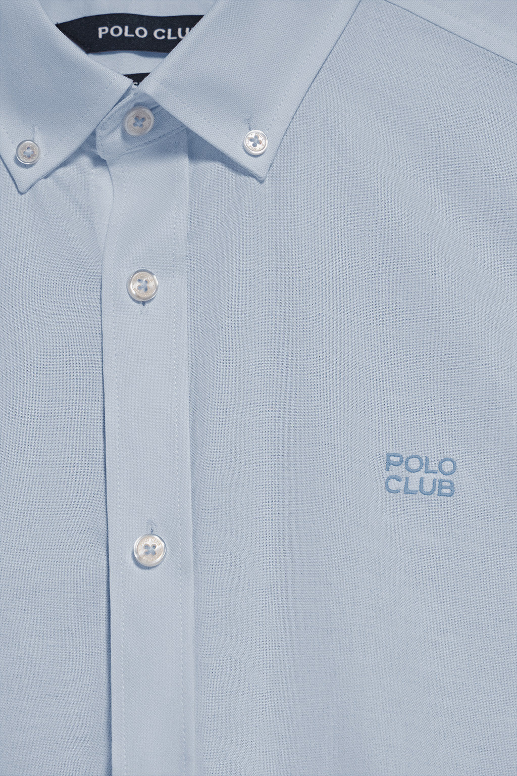 Camisa lisa oxford azul celeste con logo bordado Polo Club - Image 10
