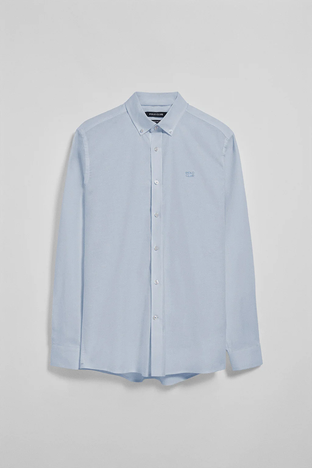 Camisa lisa oxford azul celeste con logo bordado Polo Club - Image 9