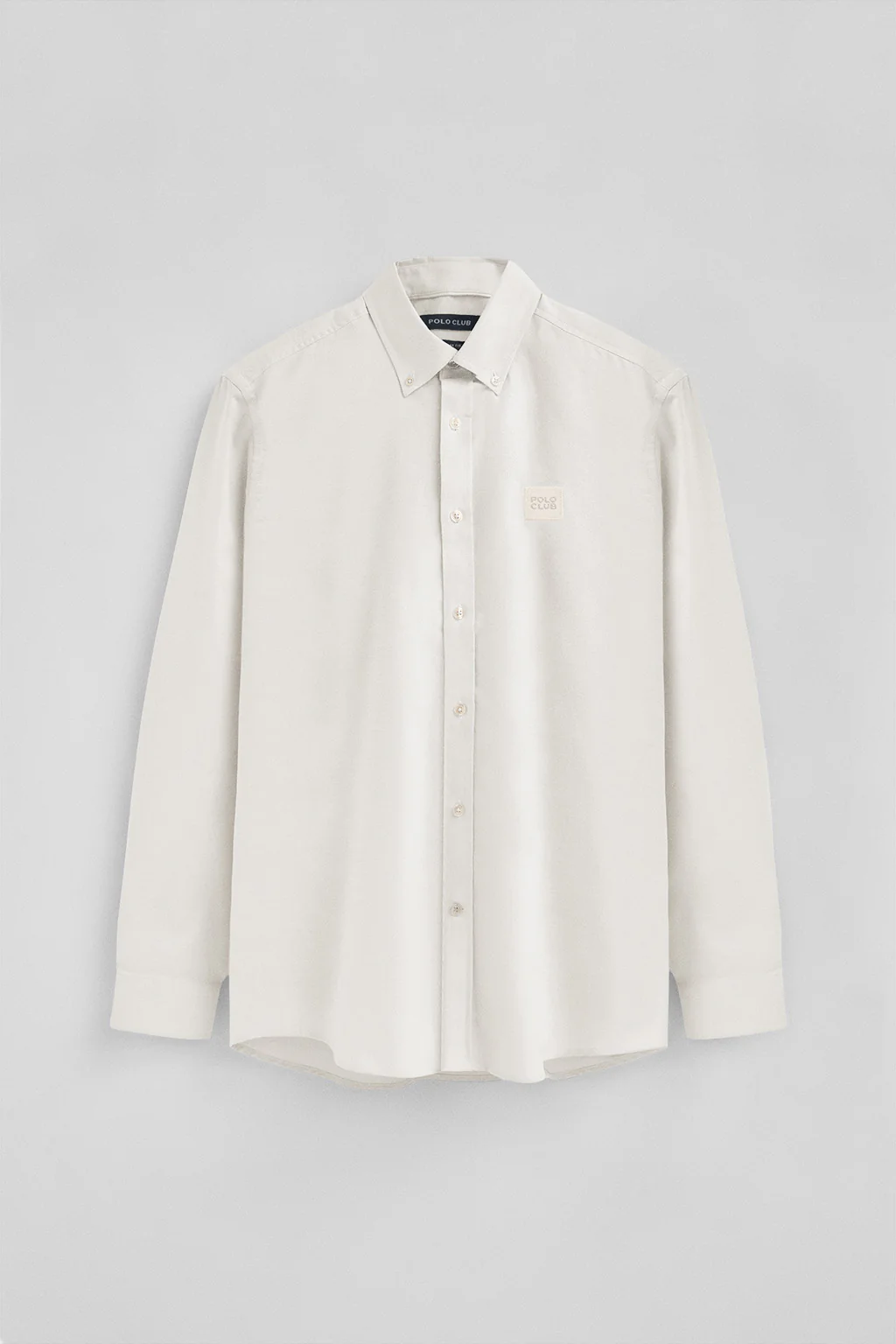 Camisa color crudo de corte regular y cuello abotonado con logo Polo Club - Image 6