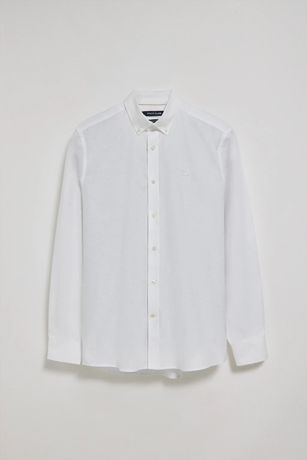 Camisa lisa oxford blanca con logo bordado Polo Club - Image 7