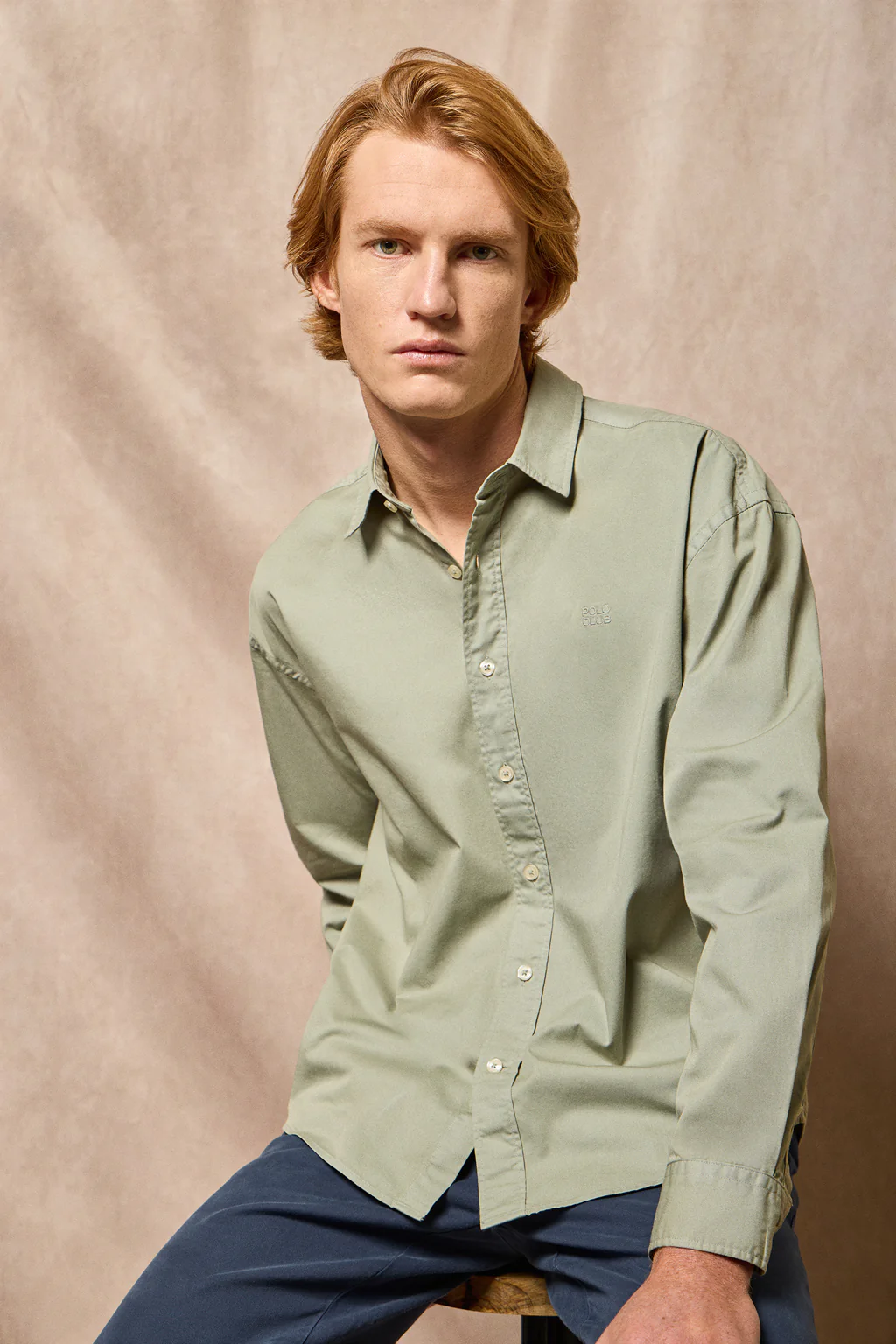 Camisa loose fit verde jade con logo bordado Polo Club - Image 2