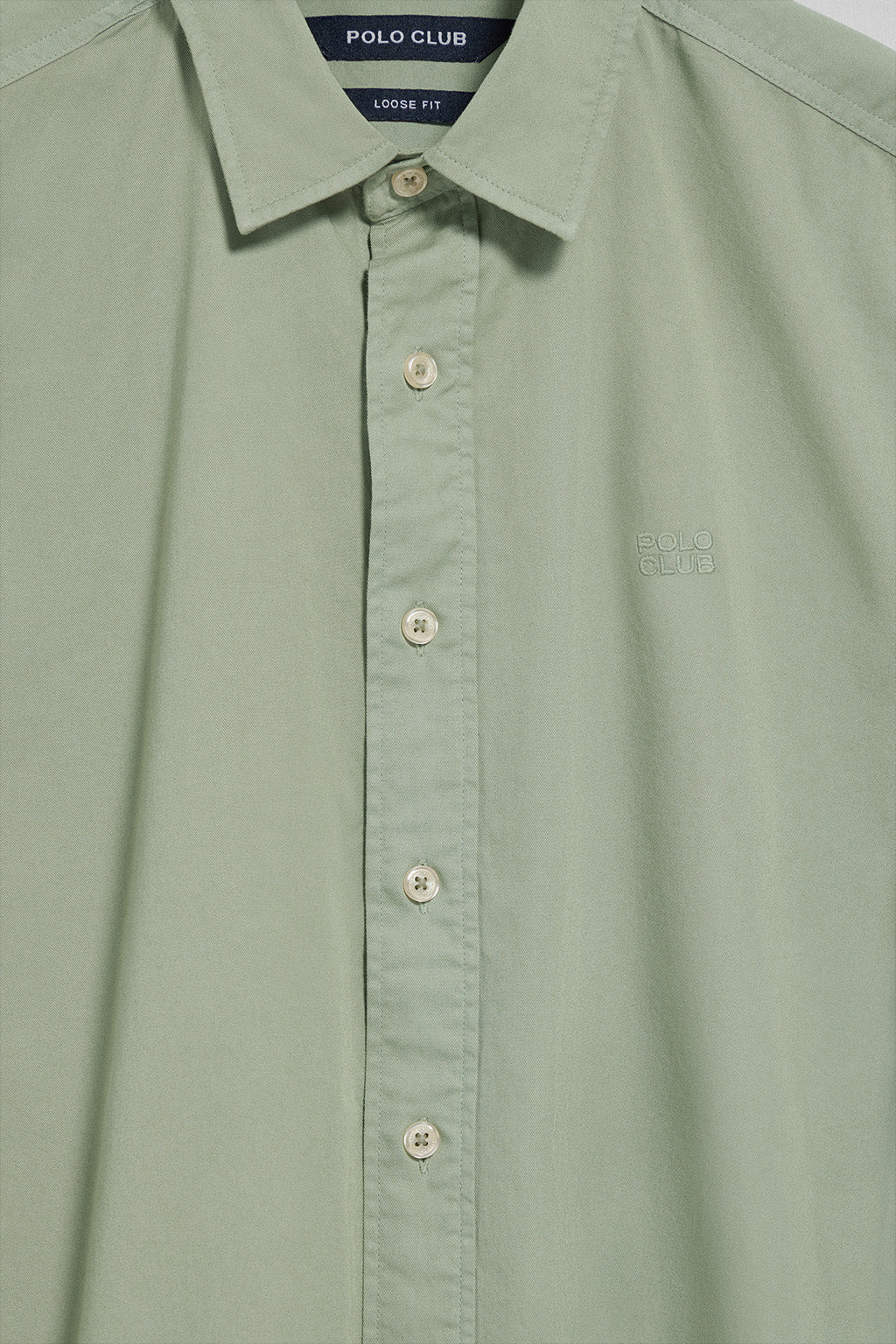 Camisa loose fit verde jade con logo bordado Polo Club - Image 4