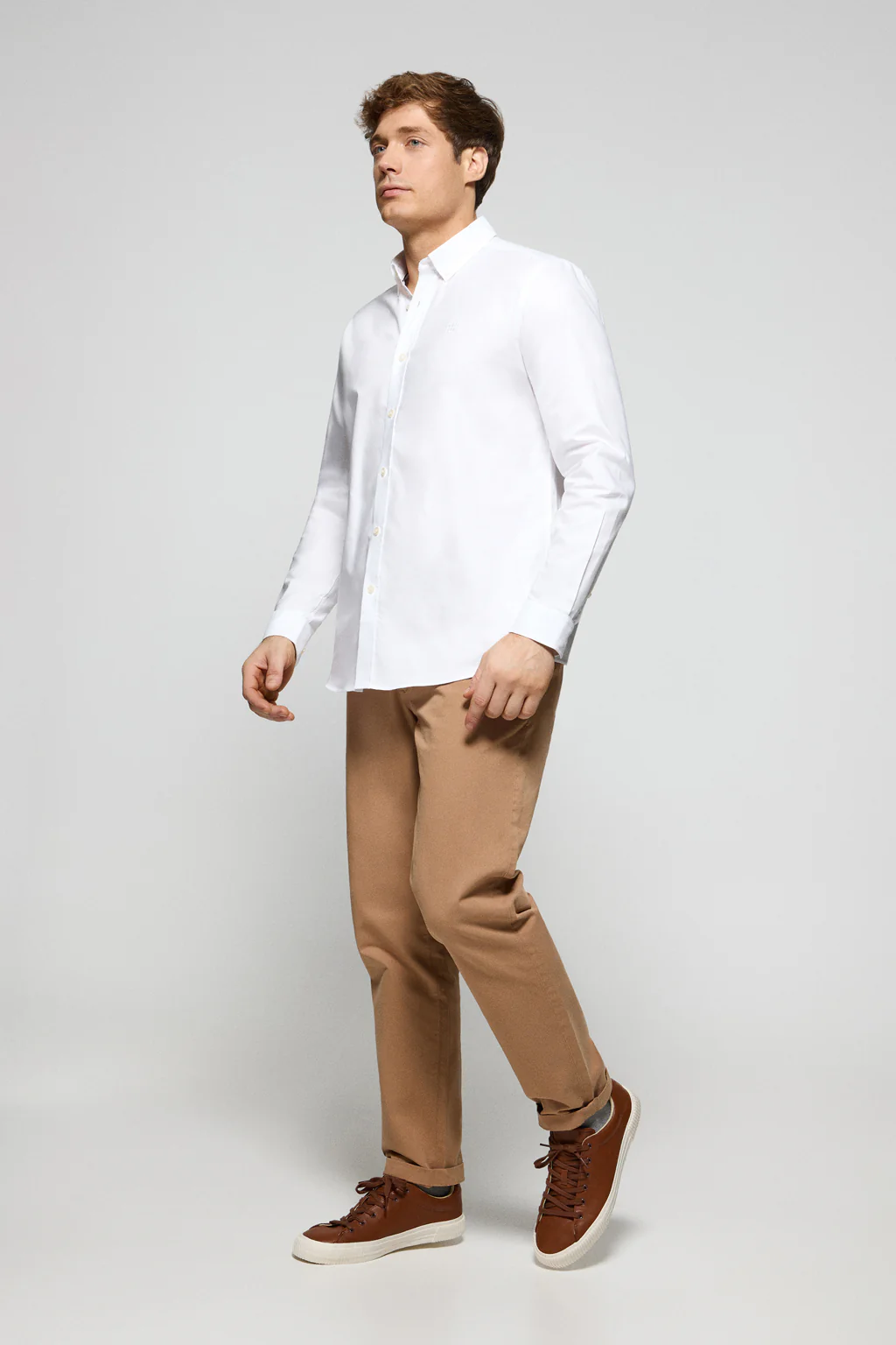 Camisa lisa oxford blanca con logo bordado Polo Club - Image 4
