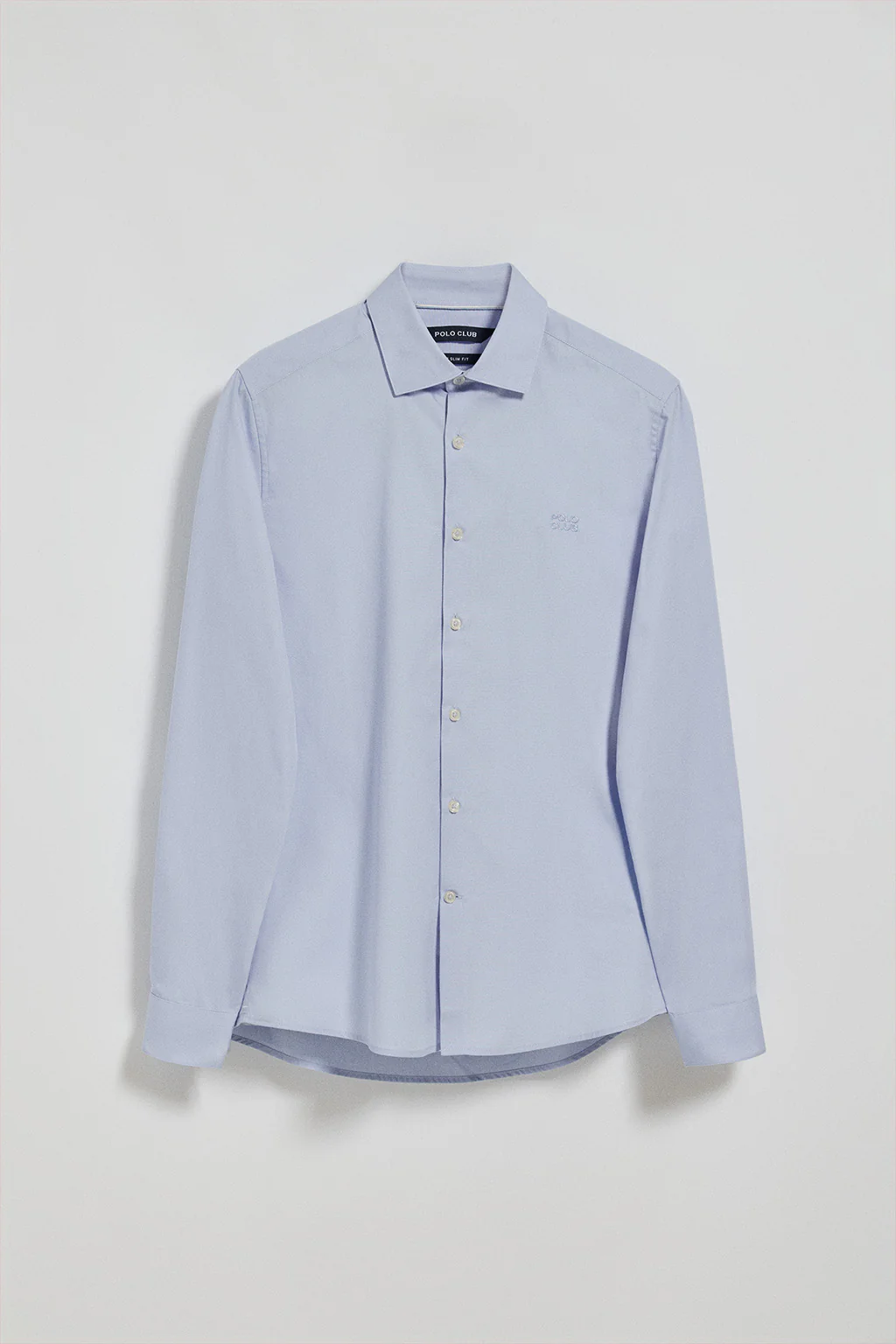 Camisa super slim fit popelín azul cielo con logo bordado Polo Club - Image 2