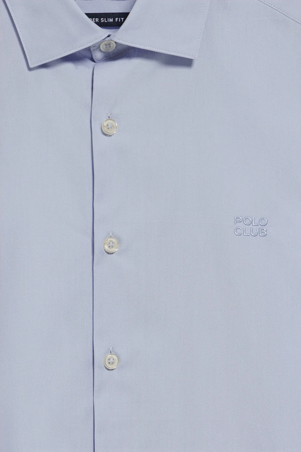 Camisa super slim fit popelín azul cielo con logo bordado Polo Club - Image 3