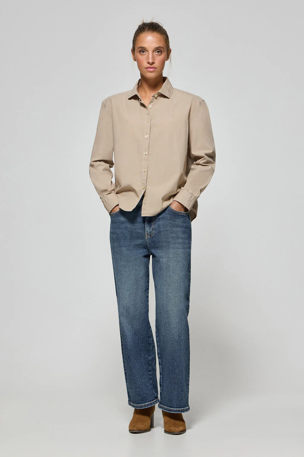 Camisa loose fit color arena con logo block Polo Club - Image 3
