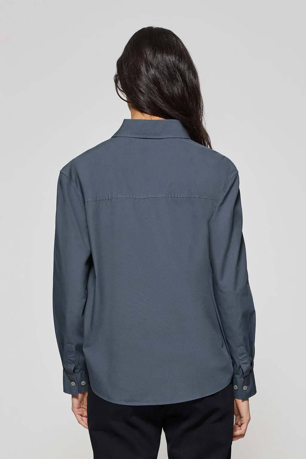 Camisa loose fit azul denim con logo block Polo Club - Image 2