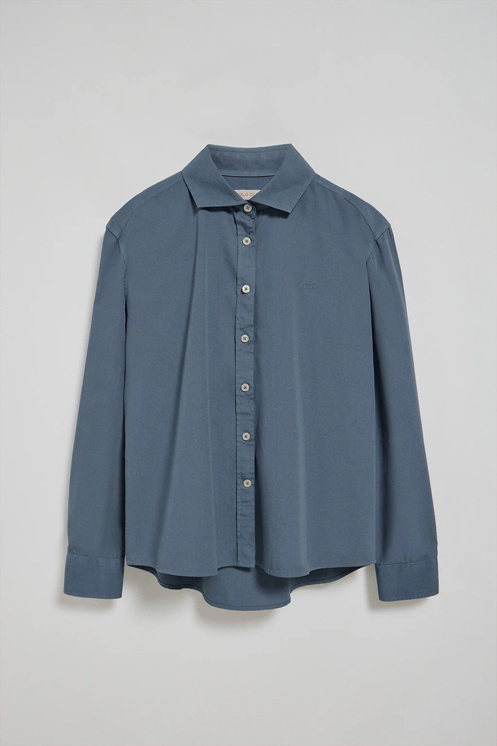Camisa loose fit azul denim con logo block Polo Club - Image 5