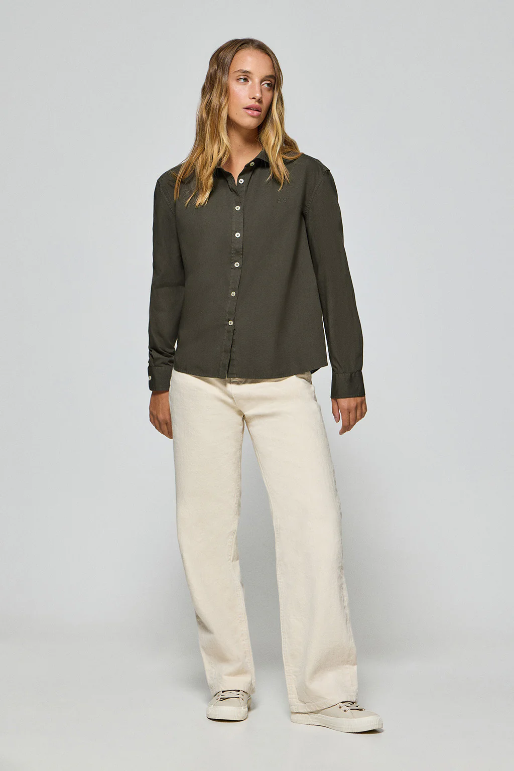Camisa loose fit verde con logo block Polo Club - Image 3