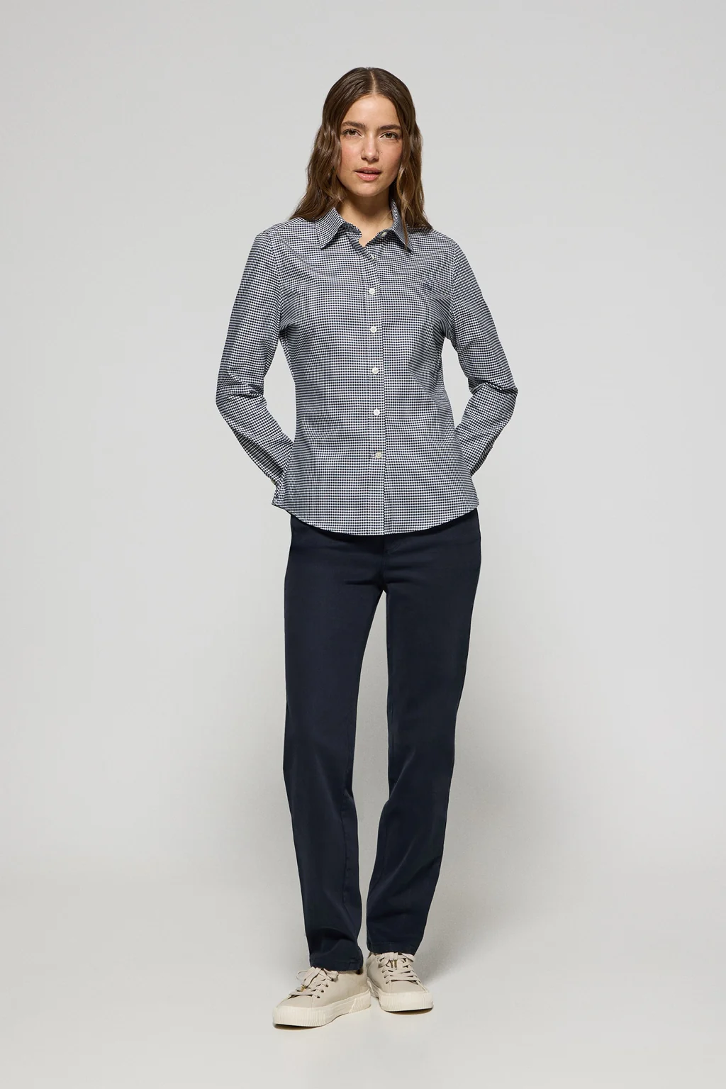 Camisa cuadro vichy azul con logo bordado Polo Club - Image 3