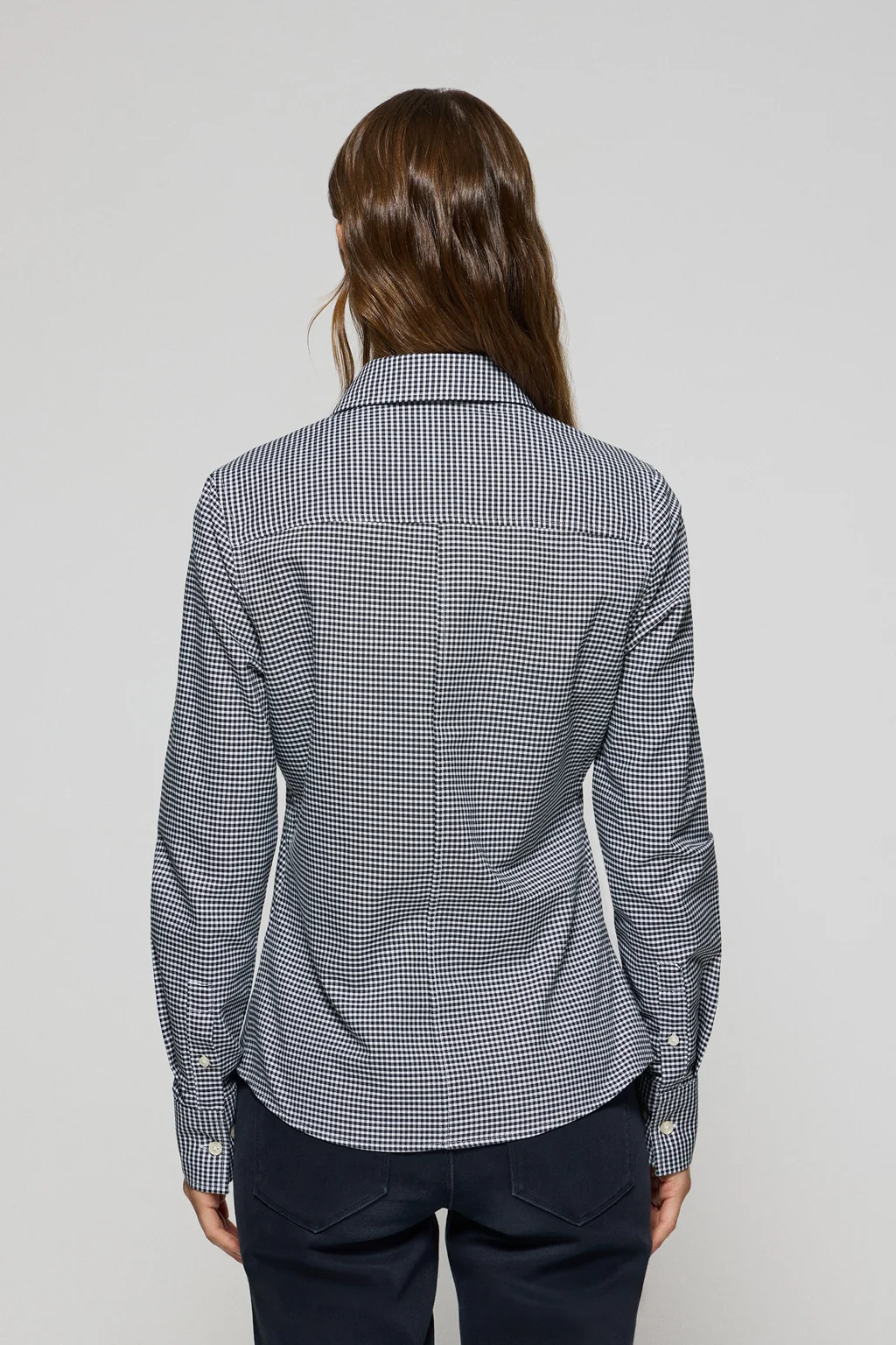 Camisa cuadro vichy azul con logo bordado Polo Club - Image 4