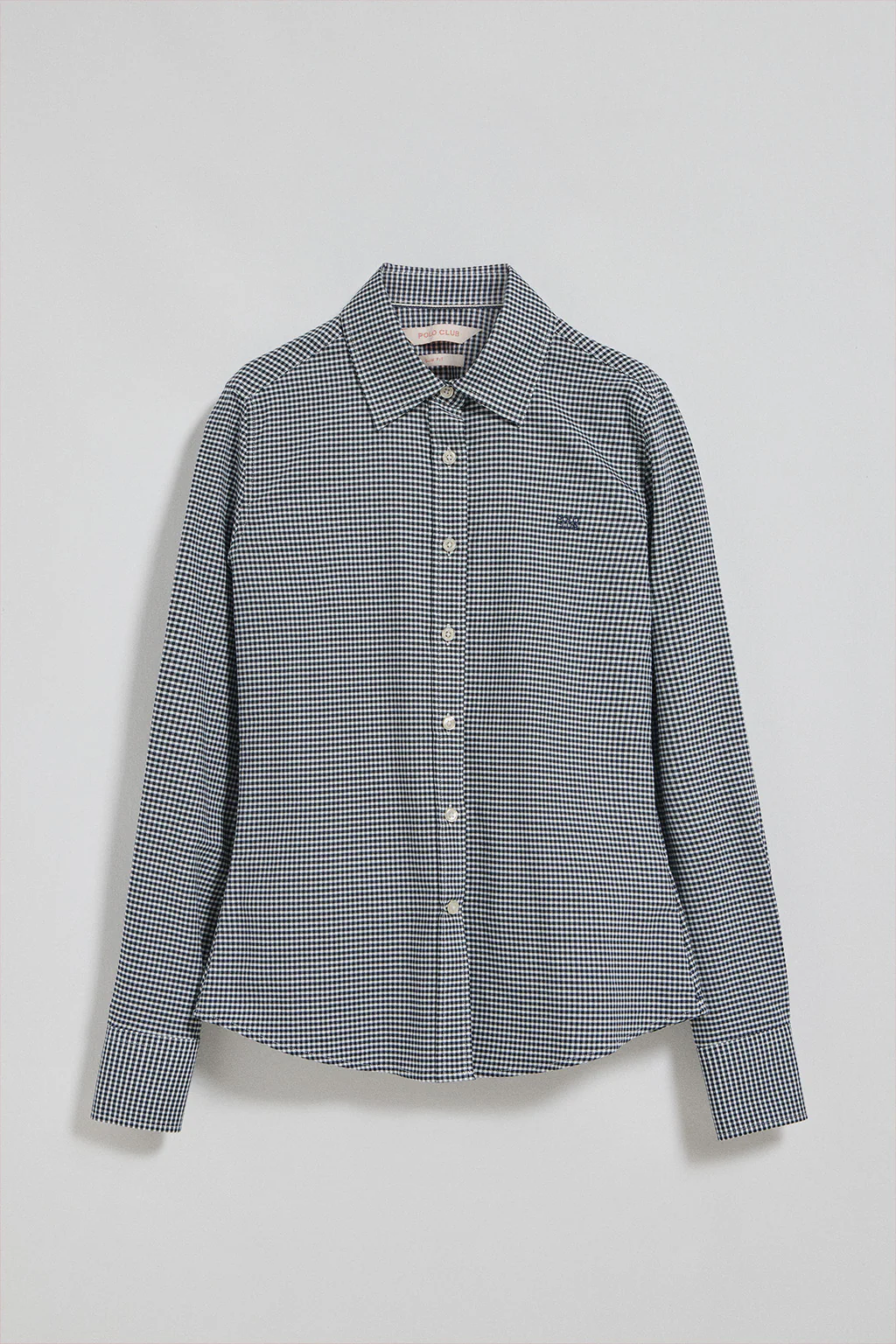 Camisa cuadro vichy azul con logo bordado Polo Club - Image 7