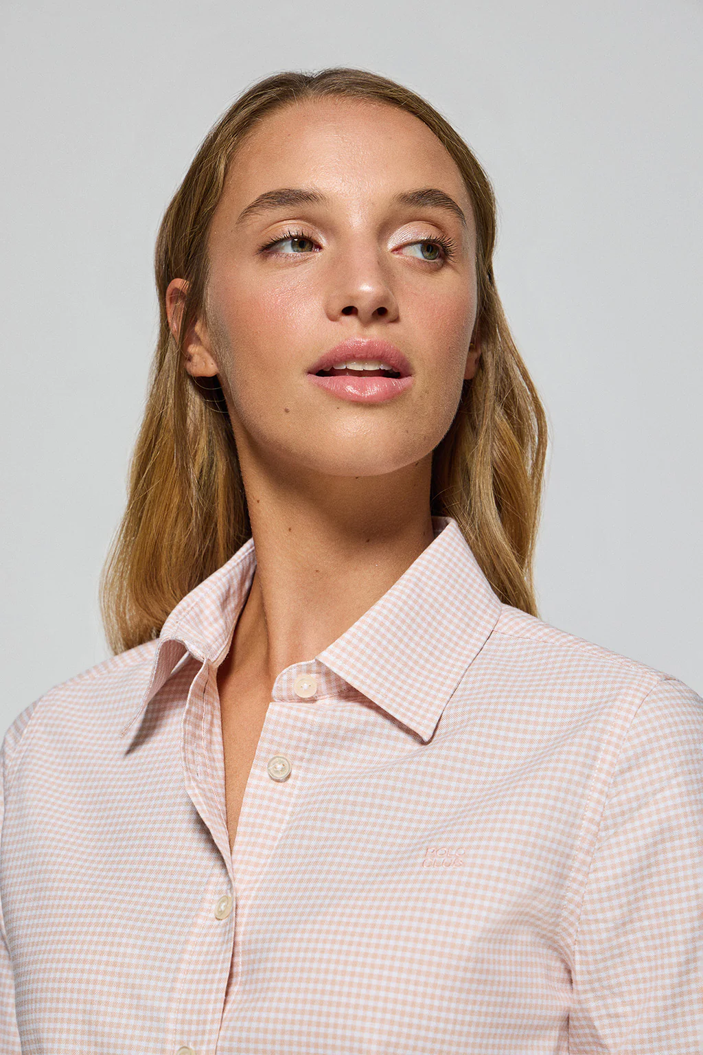 Camisa cuadro vichy rosa con logo bordado Polo Club - Image 3