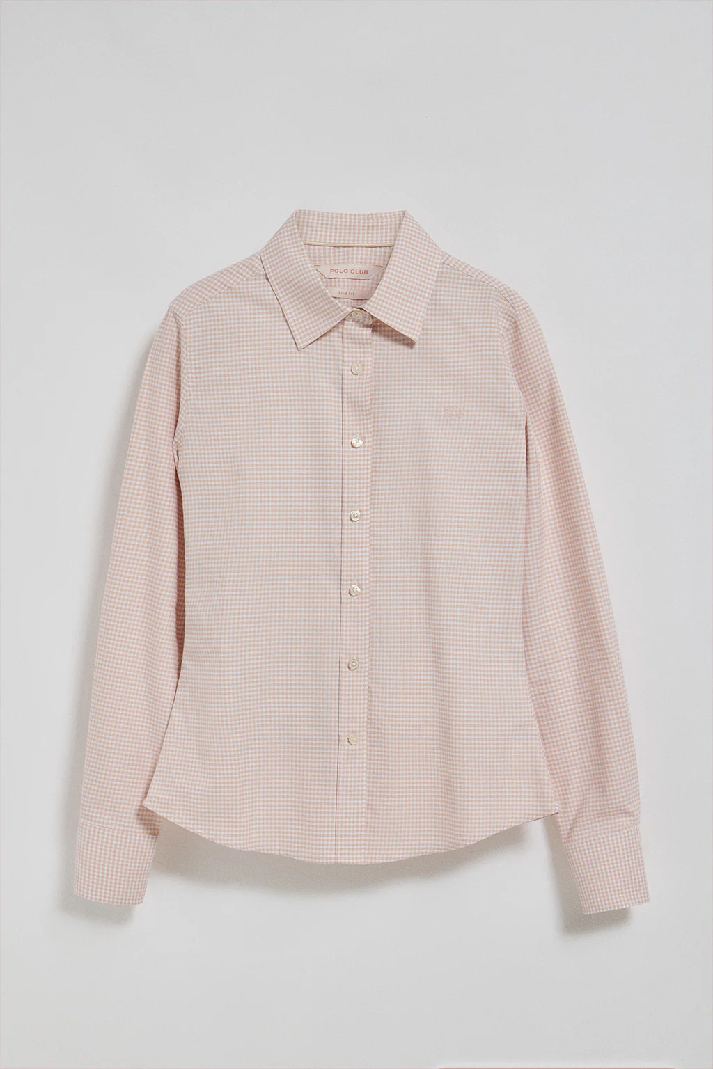 Camisa cuadro vichy rosa con logo bordado Polo Club - Image 5