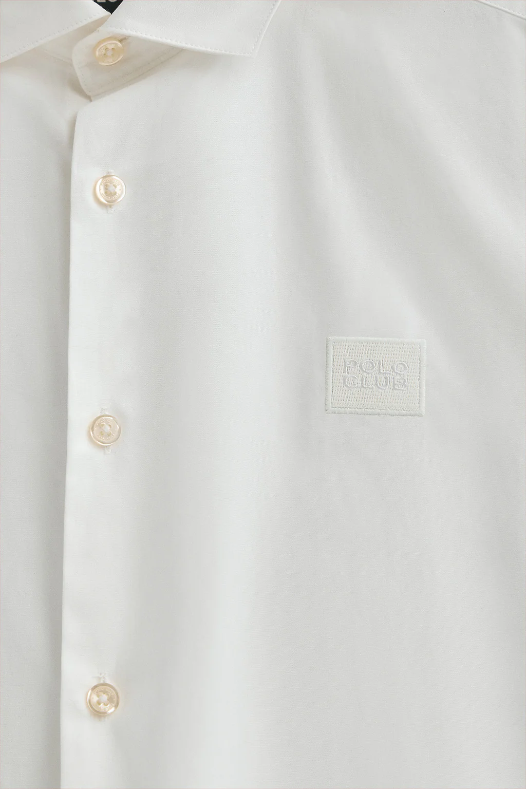 Camisa blanca de corte slim y cuello italiano con logo Polo Club - Image 7