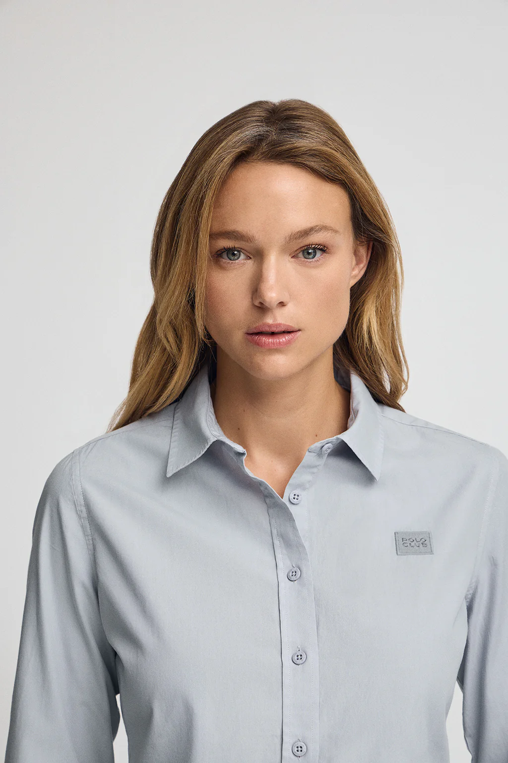 Camisa azul claro de corte slim con logo Polo Club - Image 3