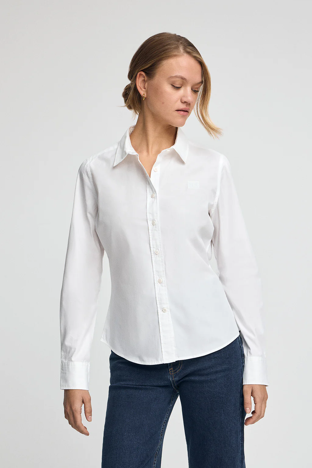Camisa blanca de corte slim con logo Polo Club