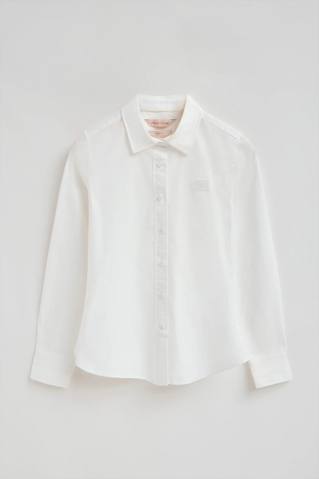 Camisa blanca de corte slim con logo Polo Club - Image 6