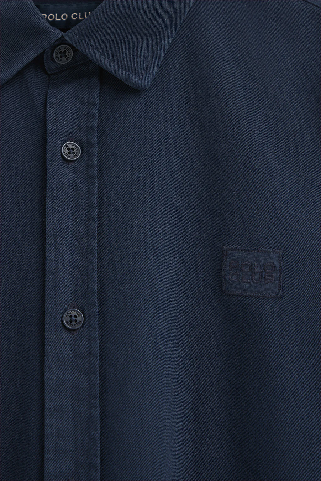 Camisa azul marino de corte regular con logo Polo Club - Image 7