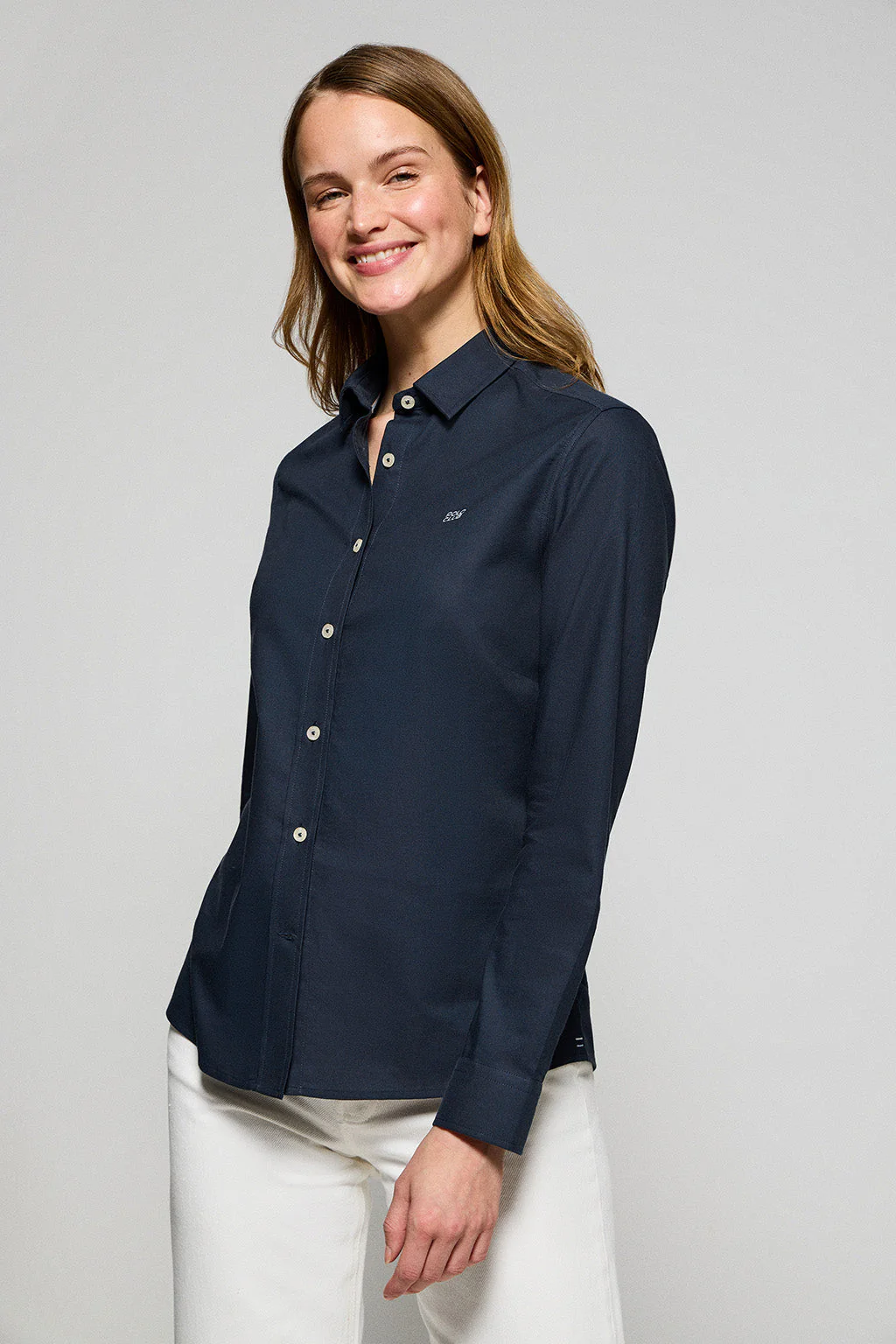 Camisa regular fit azul marino con bordado Polo Club