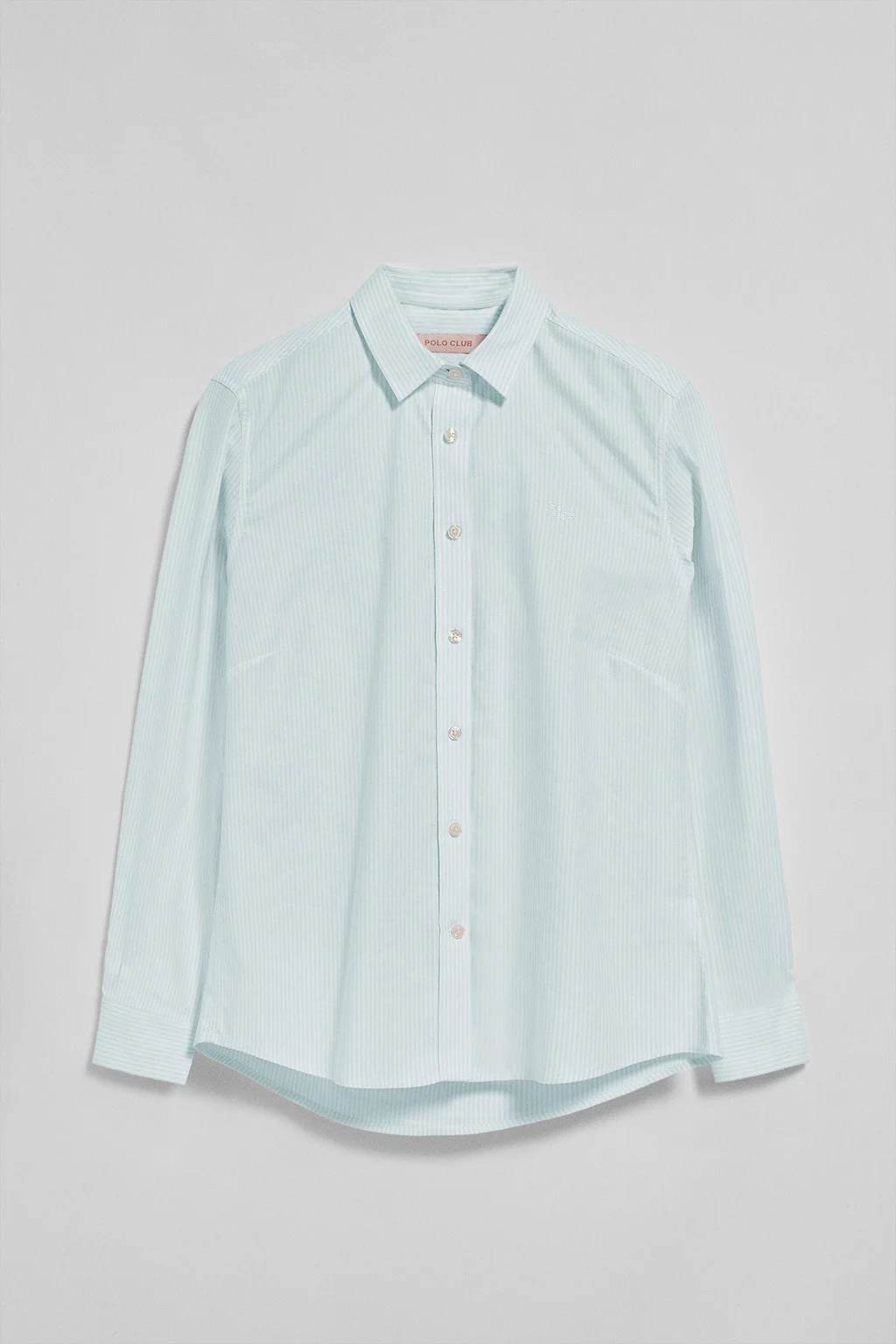Camisa a rayas color aguamarina con logo bordado - Image 9