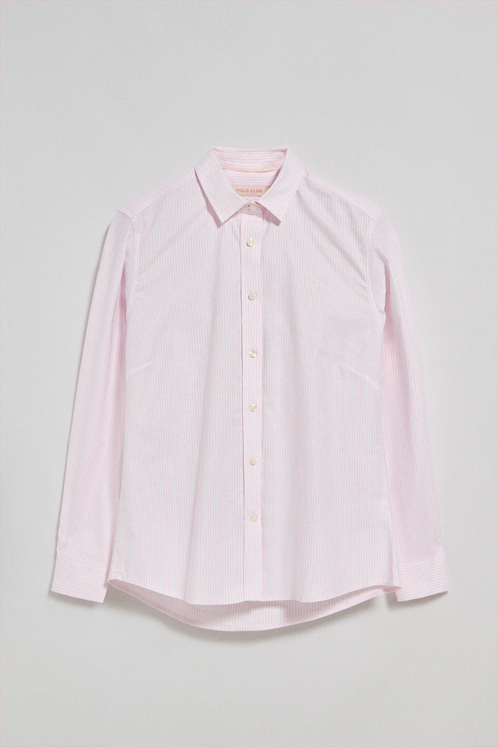 Camisa a rayas color rosa con logo bordado - Image 9