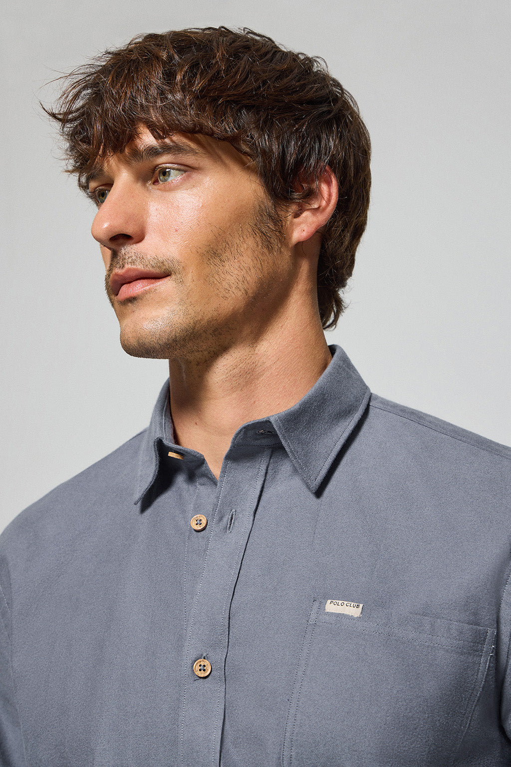 Camisa oxford Cambridge azul con bolsillo y detalle Polo Club - Image 3