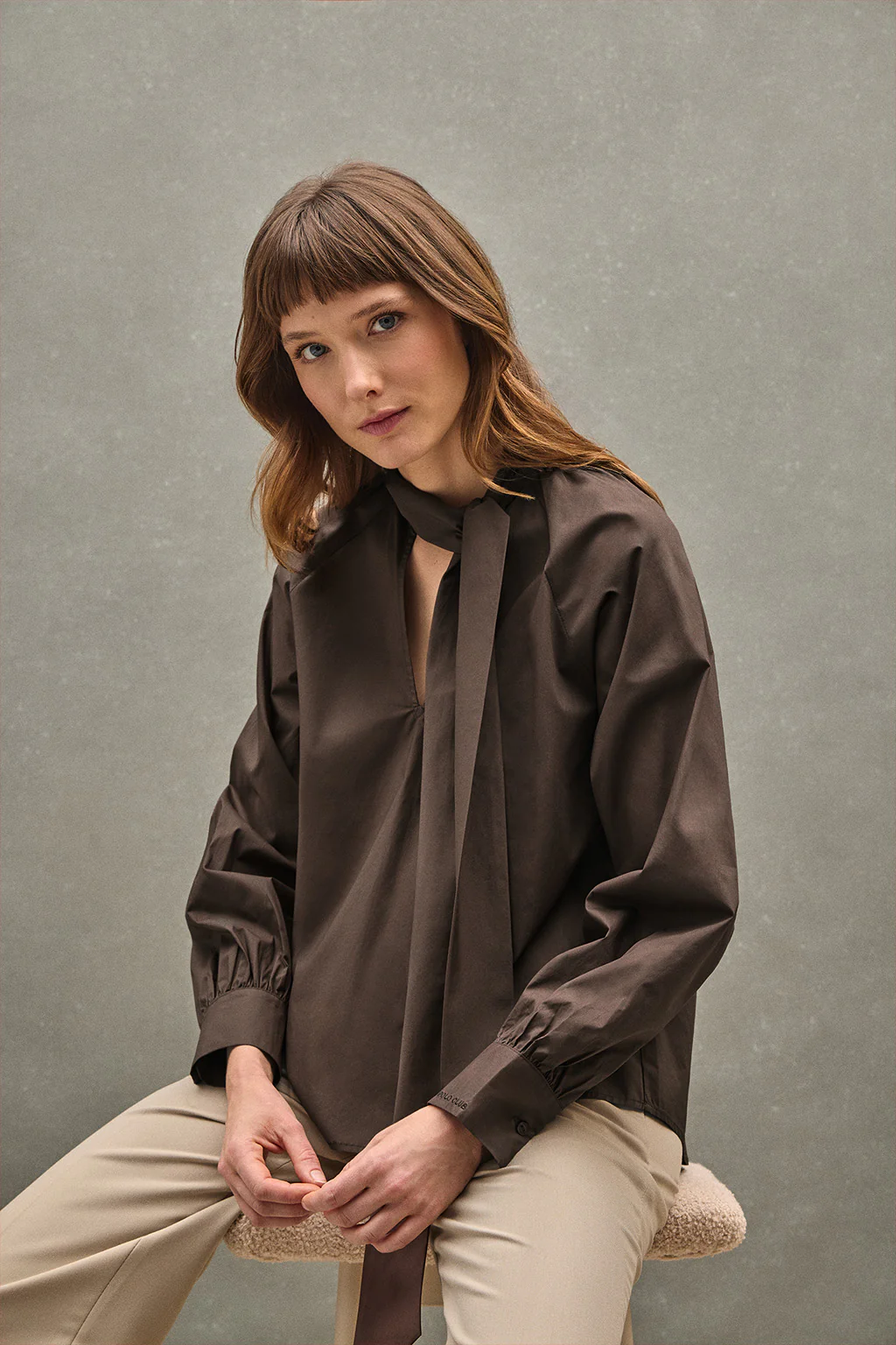 Blusa color chocolate Catalina