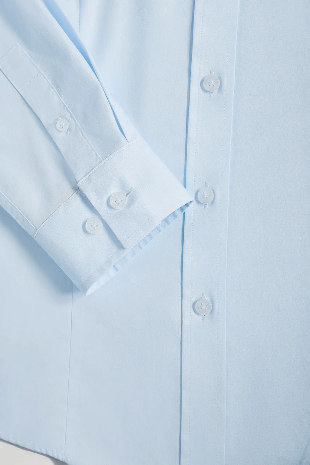 Camisa azul celeste Slim fit de popelín con logo - Image 9