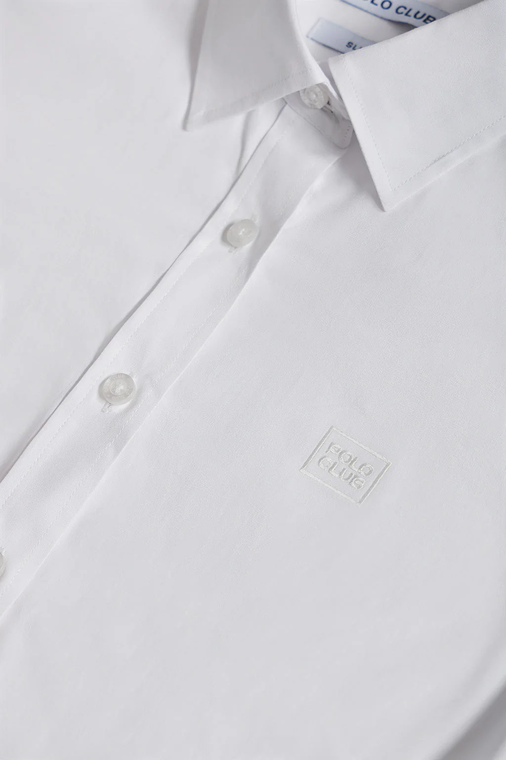 Camisa blanca Slim fit de popelín con logo - Image 10