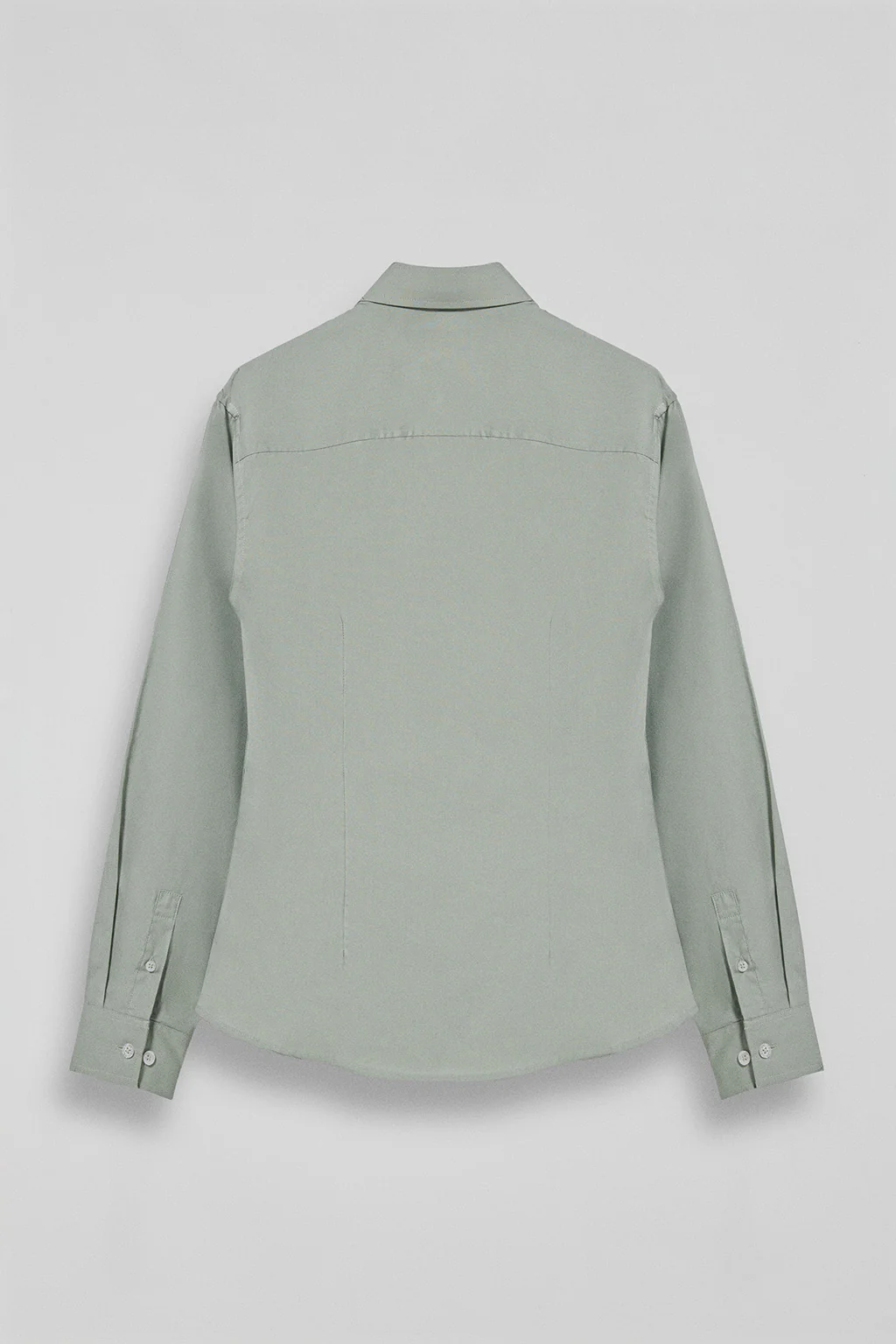 Camisa verde jade Slim fit de popelín con logo - Image 7