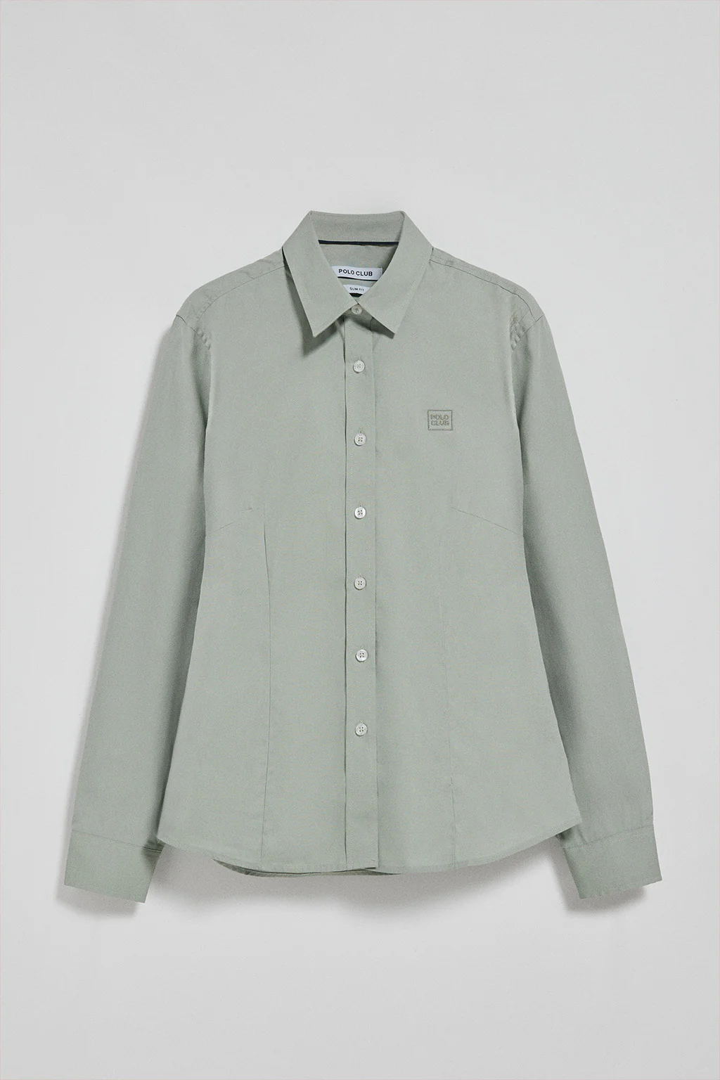 Camisa verde jade Slim fit de popelín con logo - Image 9