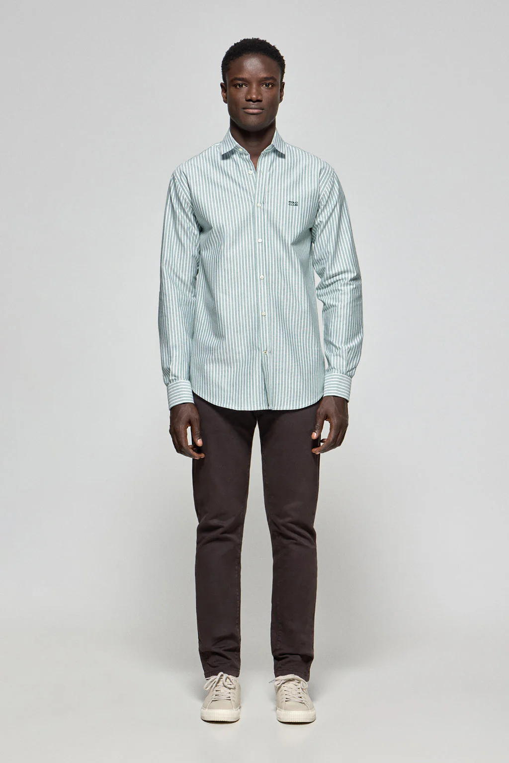 Camisa Columbia de rayas verde con bordado Polo Club - Image 3