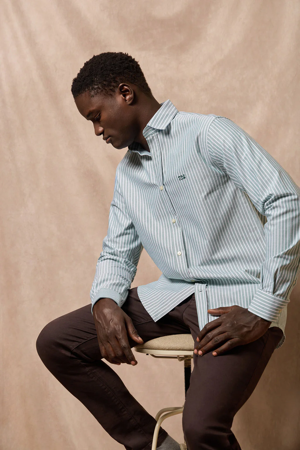 Camisa Columbia de rayas verde con bordado Polo Club - Image 5