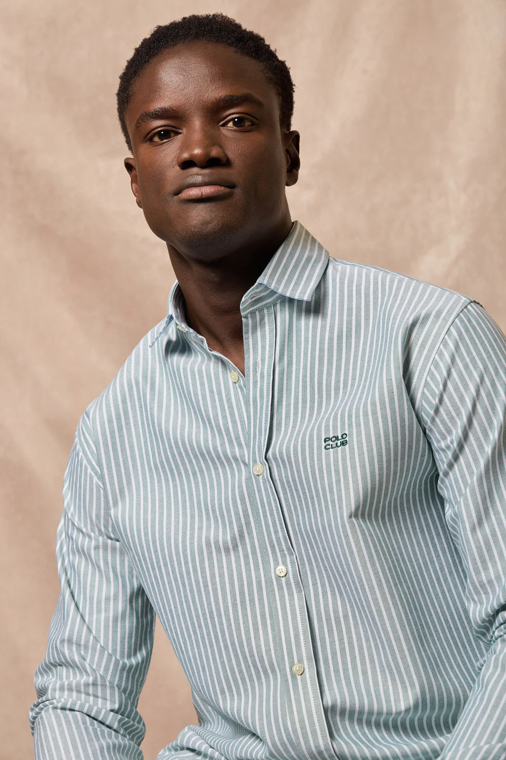 Camisa Columbia de rayas verde con bordado Polo Club - Image 6